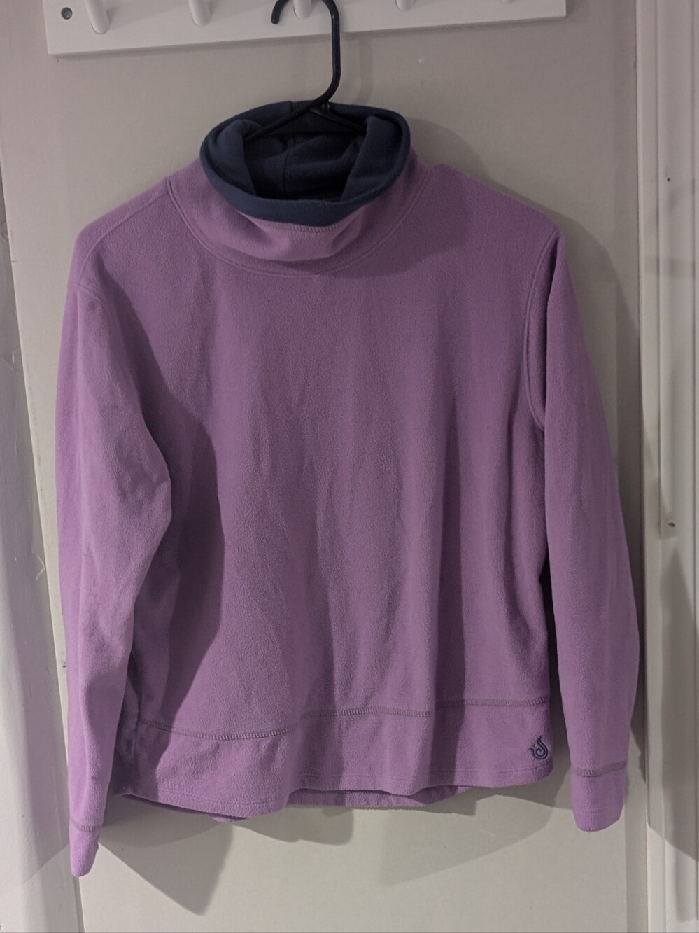 Isis Lavender Turtleneck Fleece Sweater with Contrast Neck